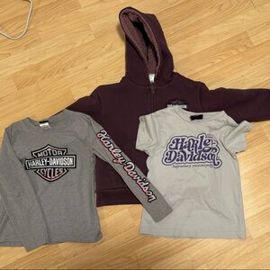 Harley-Davidson Kids Gray Tee and Maroon Hoodie Set